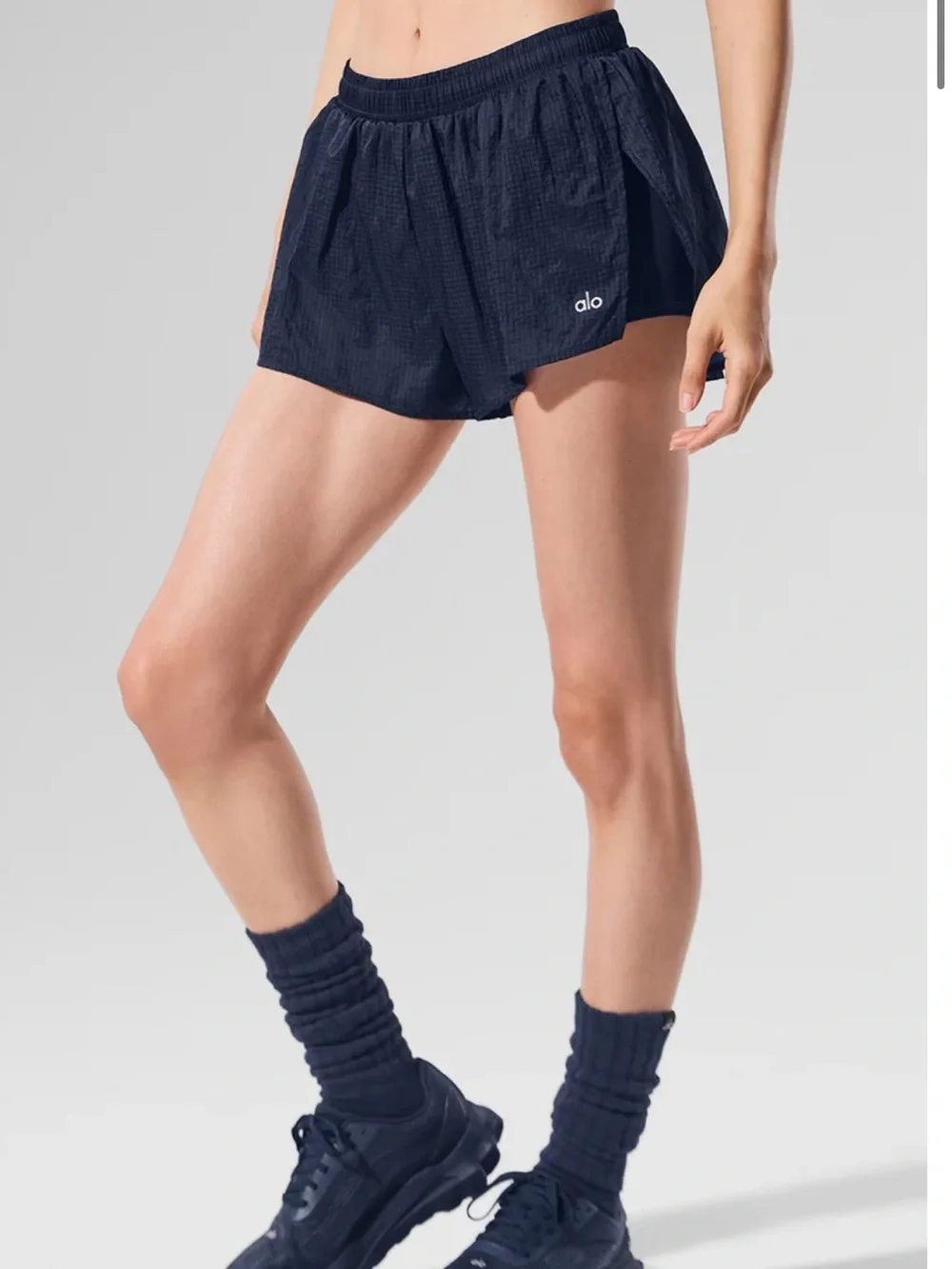 ALO Yoga Navy Blue Game Time Shorts
